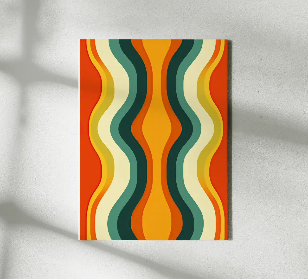 Organic Midcentury Retro Vintage Pattern tela con Cornice a cassetta da Autofocus