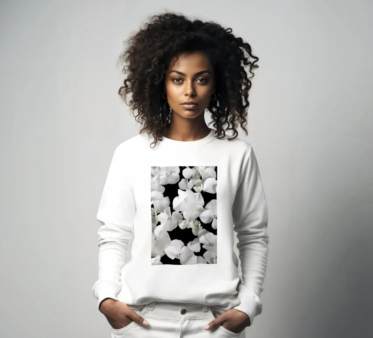 White Beauty On Black felpa da Studio Nahili