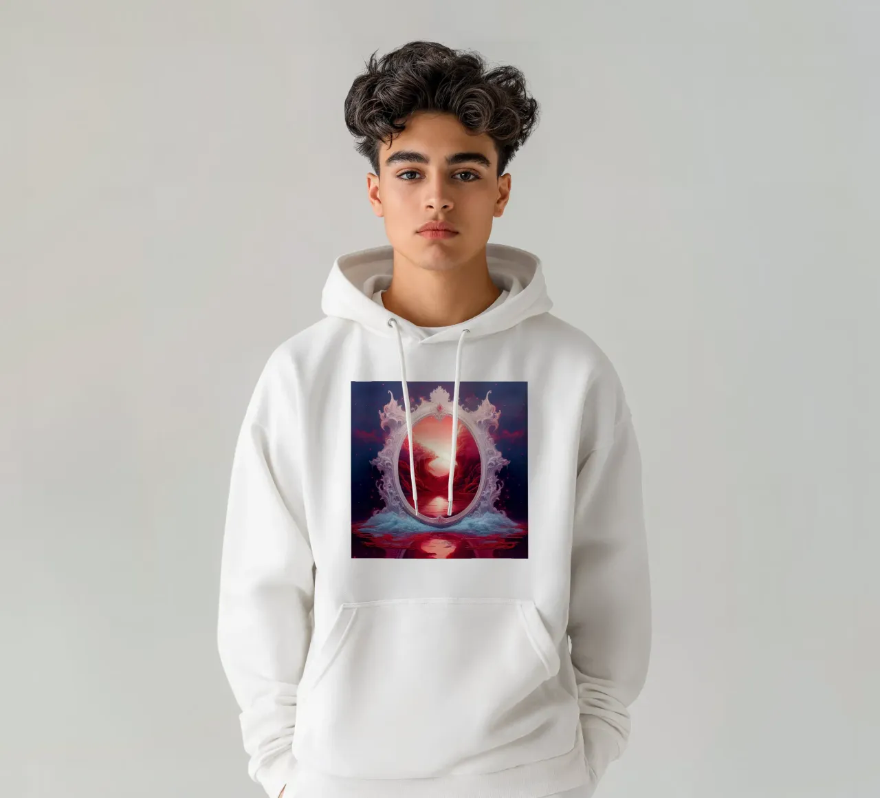 withe frame hoodie by kimmindmuse