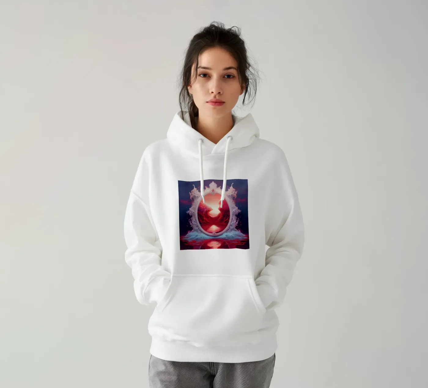 con il telaio felpa con cappuccio da kimmindmuse