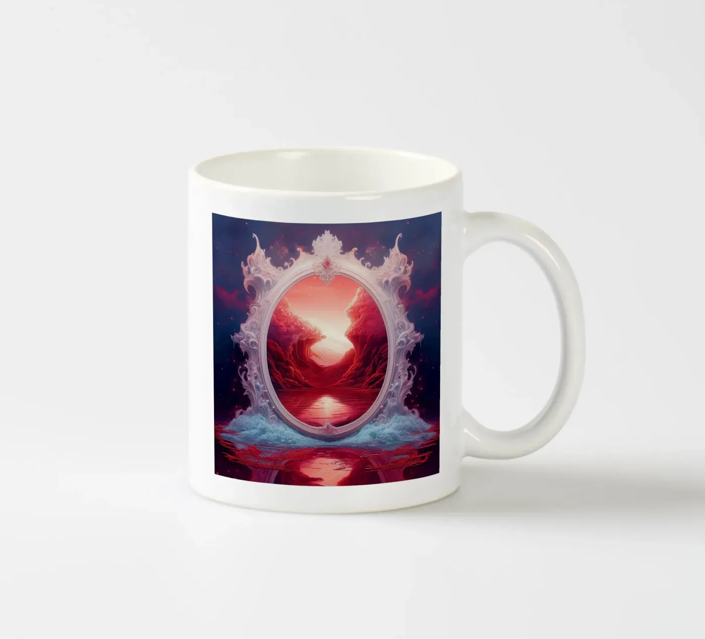 withe frame ceramic mug by kimmindmuse