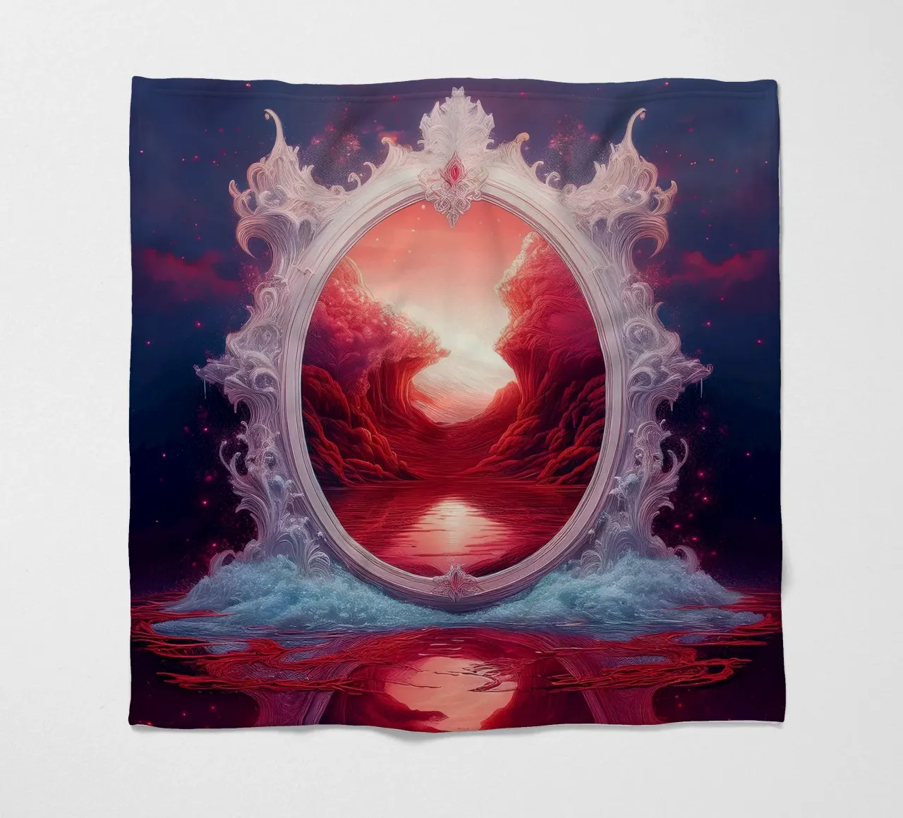 withe frame fleece blanket by kimmindmuse