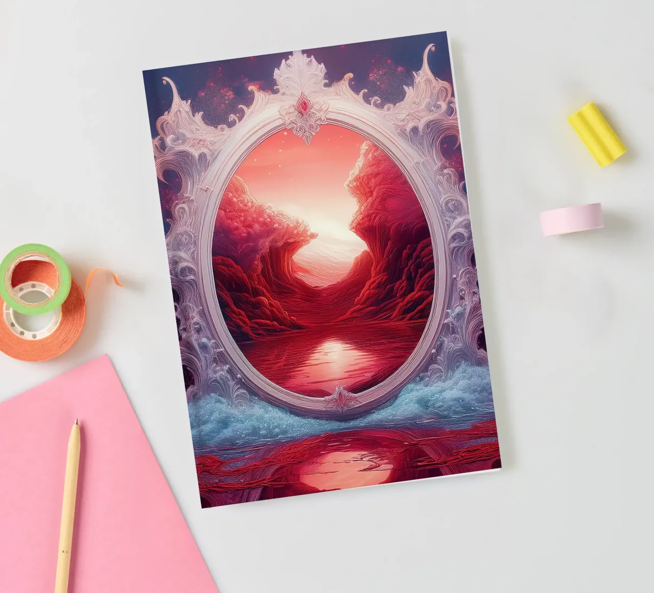 withe frame notebook by kimmindmuse