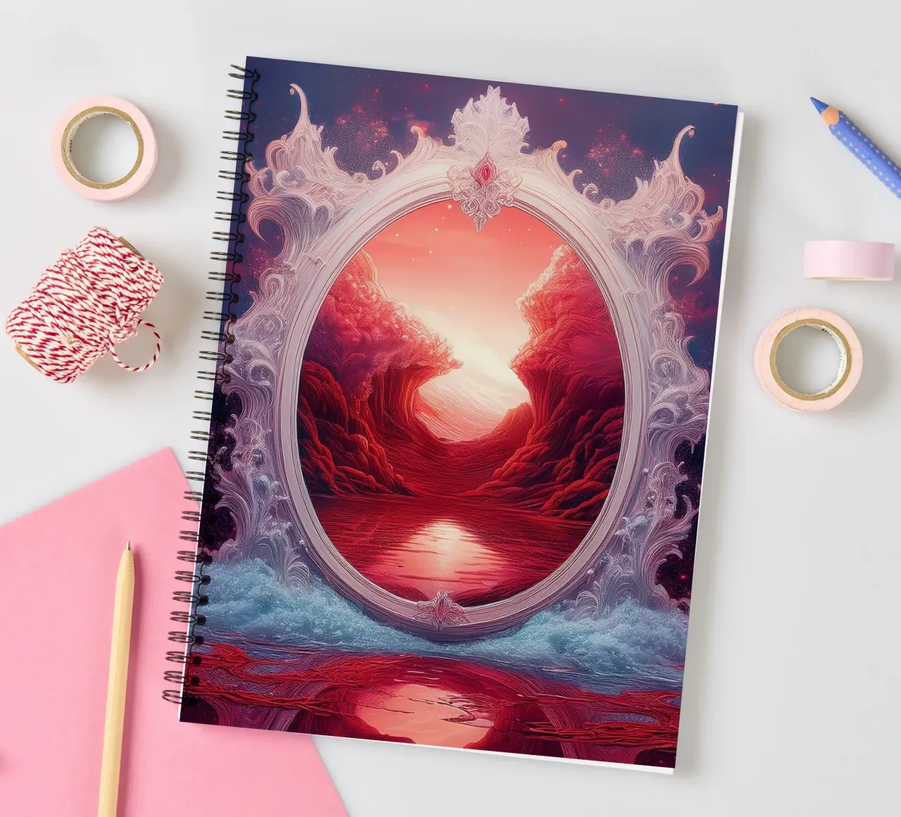 withe frame spiral notebook by kimmindmuse