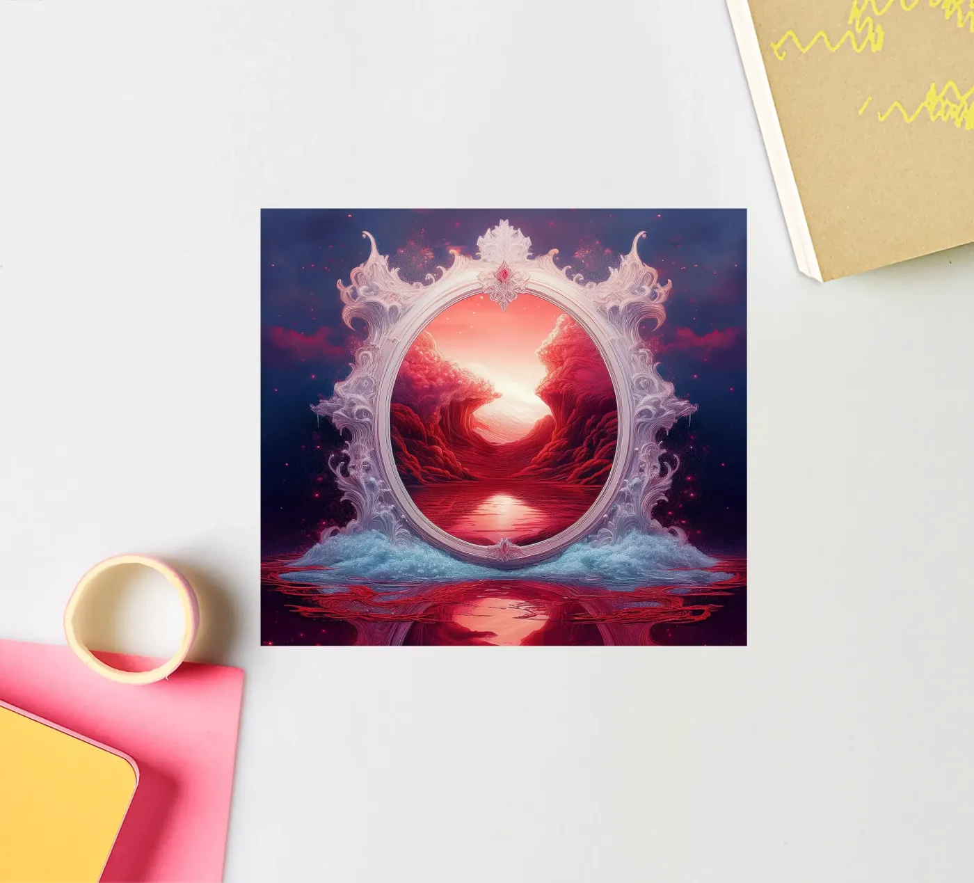 withe frame sticker van kimmindmuse