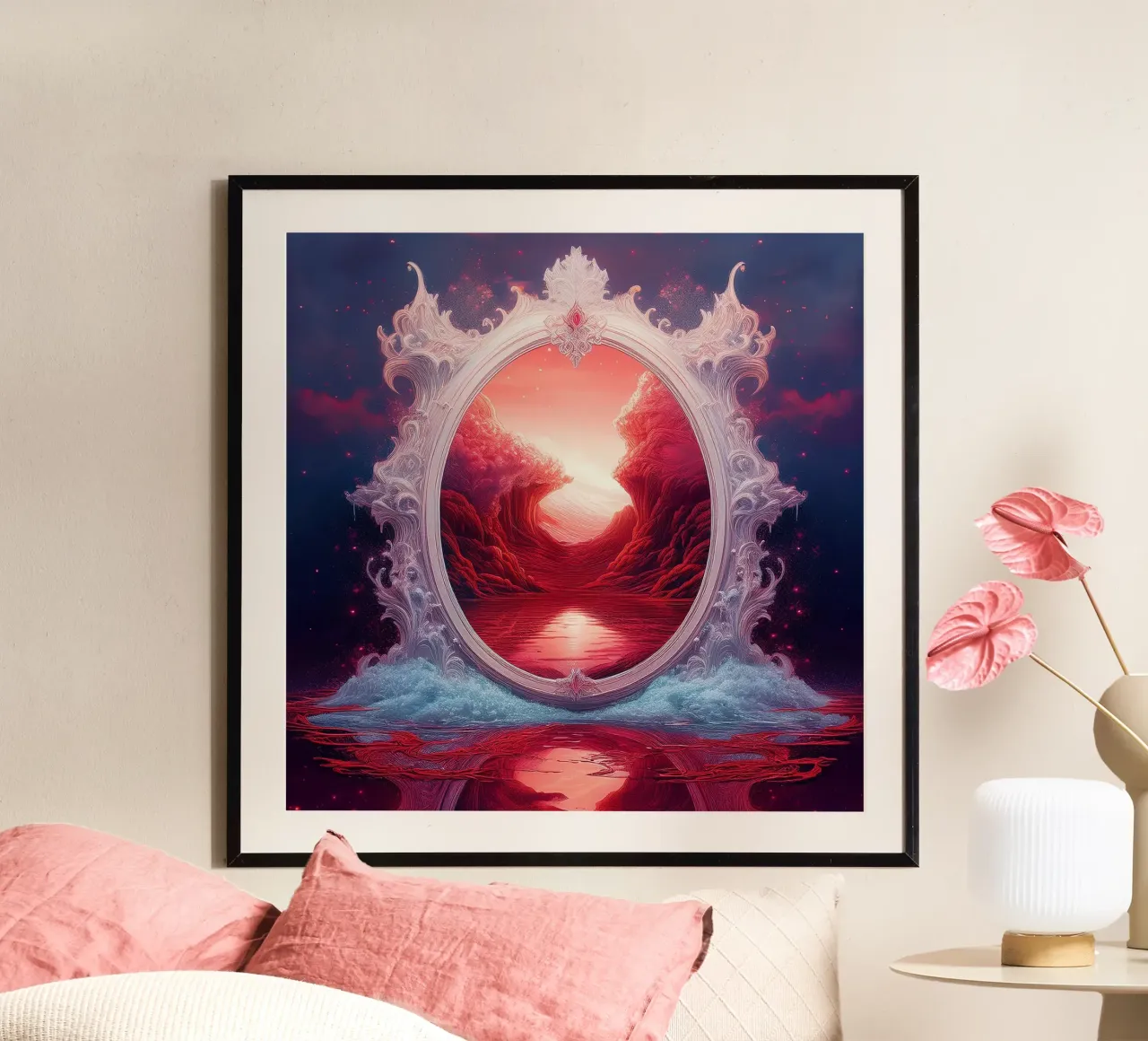 withe frame poster by kimmindmuse