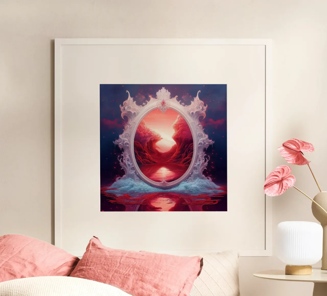 withe frame poster by kimmindmuse