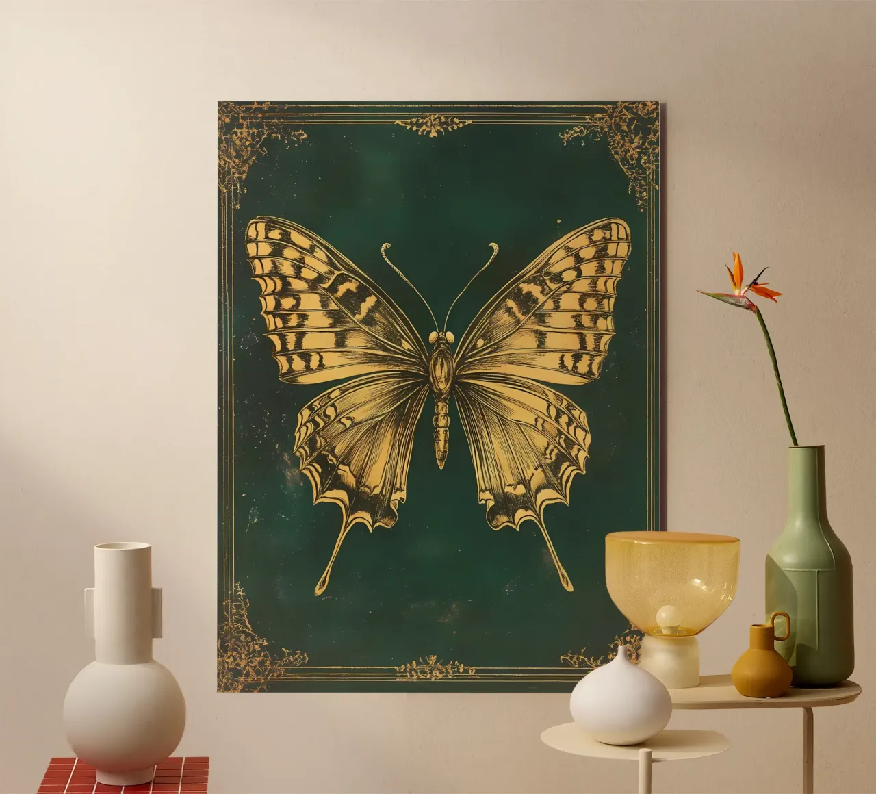 Farfalla dorata alluminio dibond da IamHomeStudio