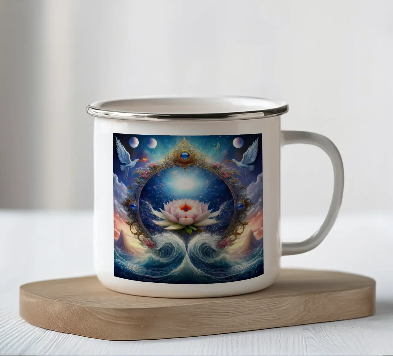 fiore tazza in smalto da kimmindmuse
