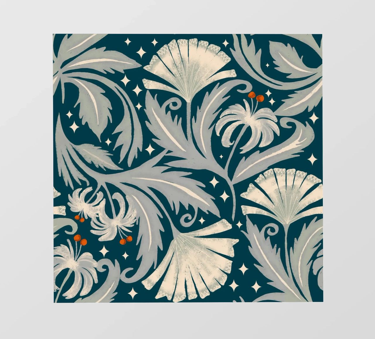 Vintage Botanica Midnight Teal - Heritage Revival Floral photo wallpaper by susanacosta