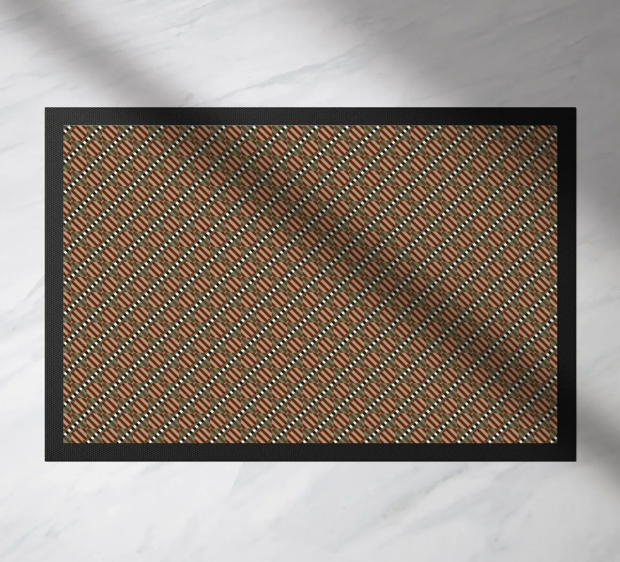 Psychedelic seamless geometric pattern doormat by Little Dean