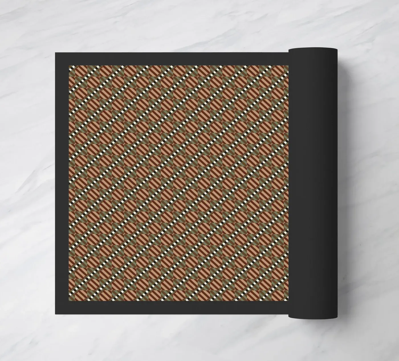 Psychedelic seamless geometric pattern doormat by Little Dean