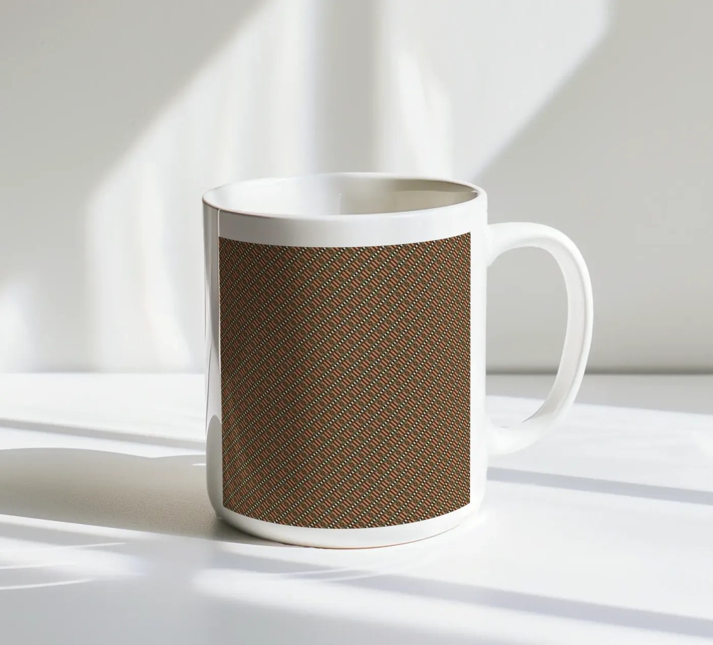 Psychedelic seamless geometric pattern ceramic mug by Little Dean