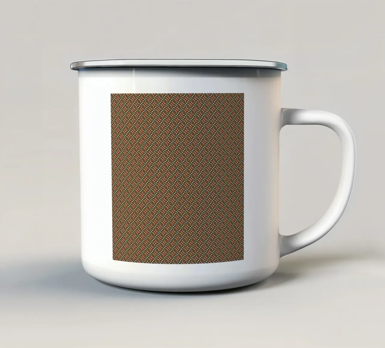 Modello geometrico psichedelico senza cuciture tazza in smalto da Little Dean