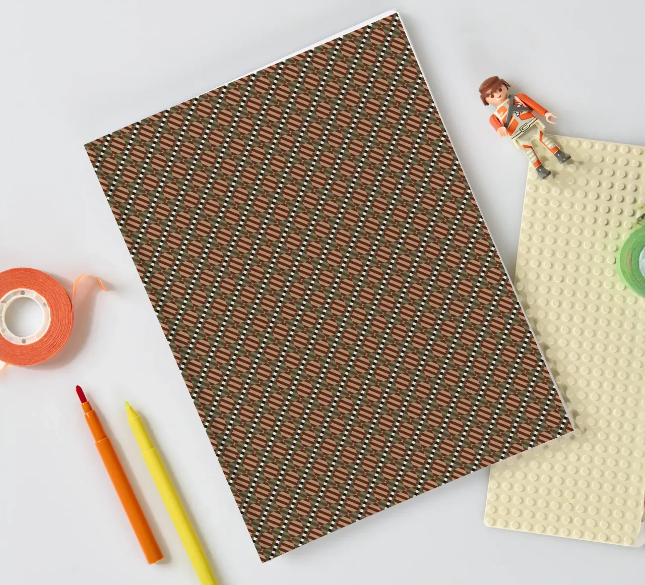 Psychedelic seamless geometric pattern notebook by Little Dean