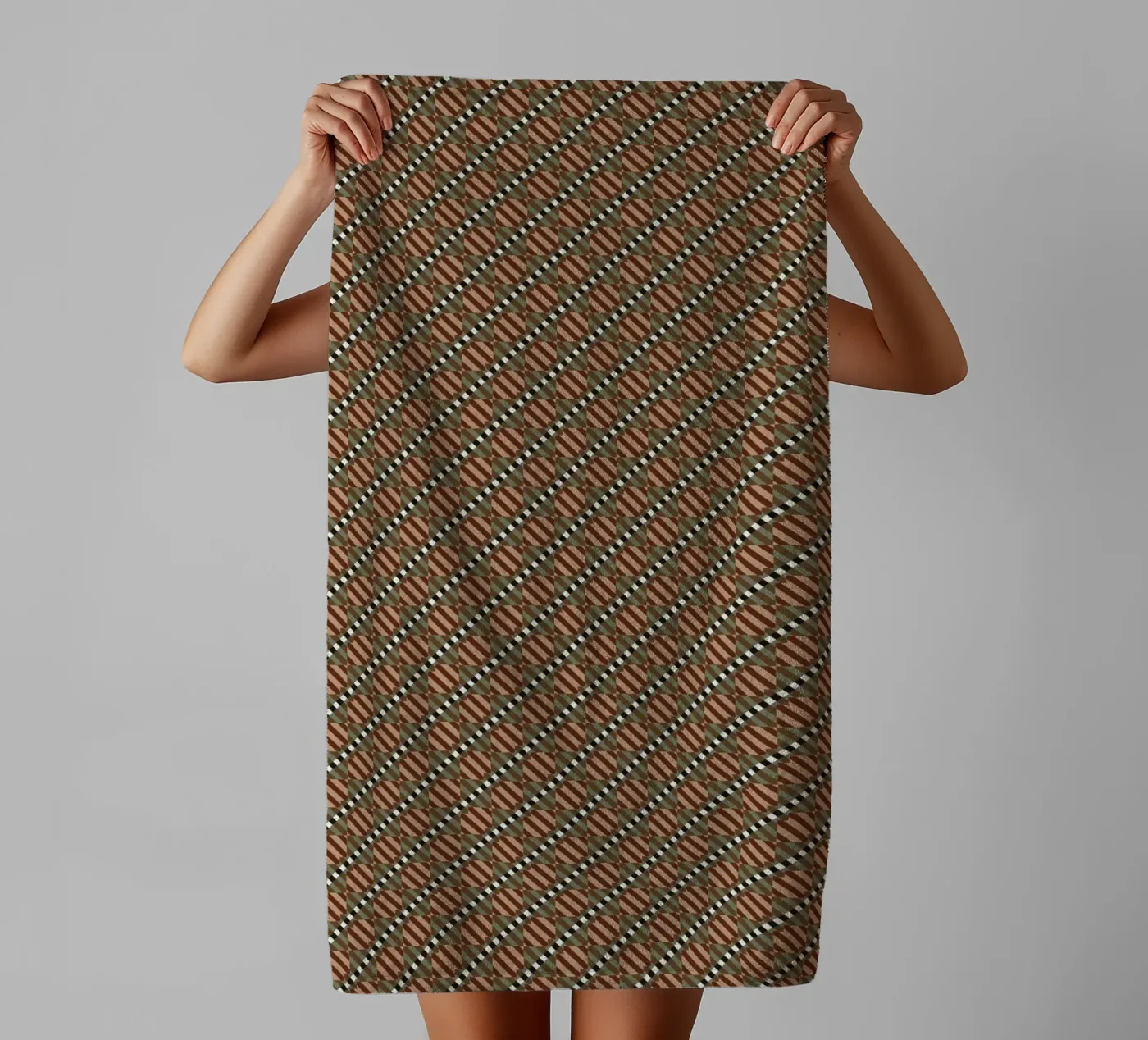 Psychedelic seamless geometric pattern towel by Little Dean