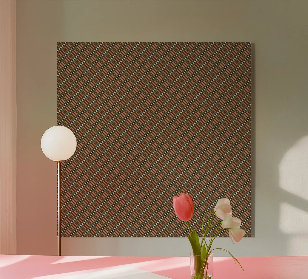 Psychedelic seamless geometric pattern acryl van Little Dean