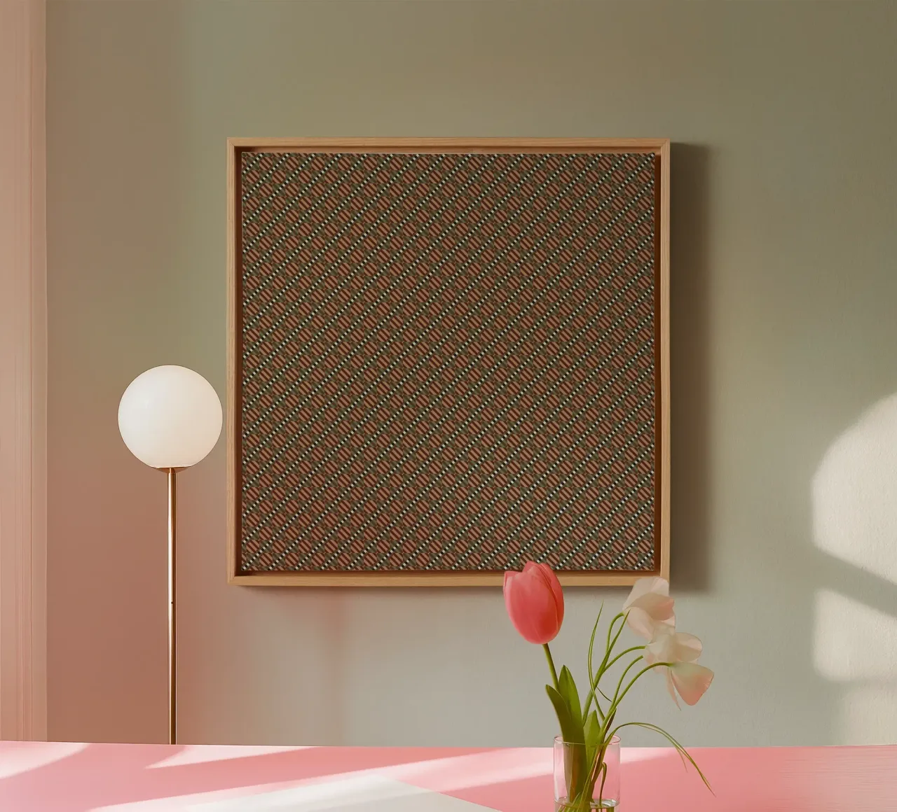 Psychedelic seamless geometric pattern canvas with Floater frame by Little Dean