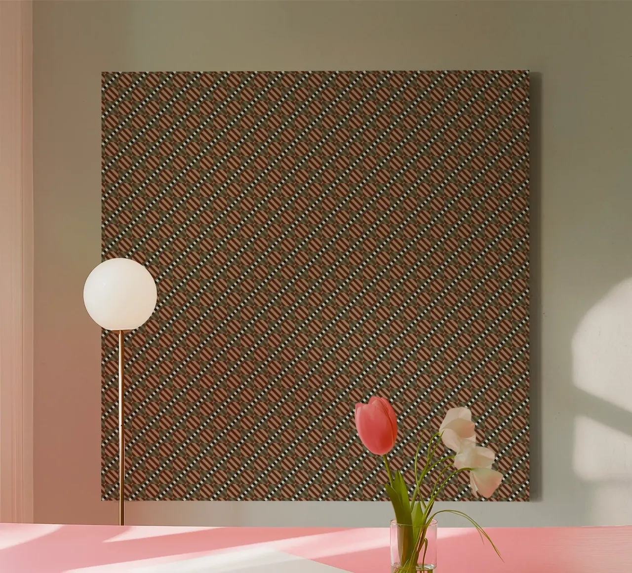 Psychedelic seamless geometric pattern canvas with Floater frame by Little Dean