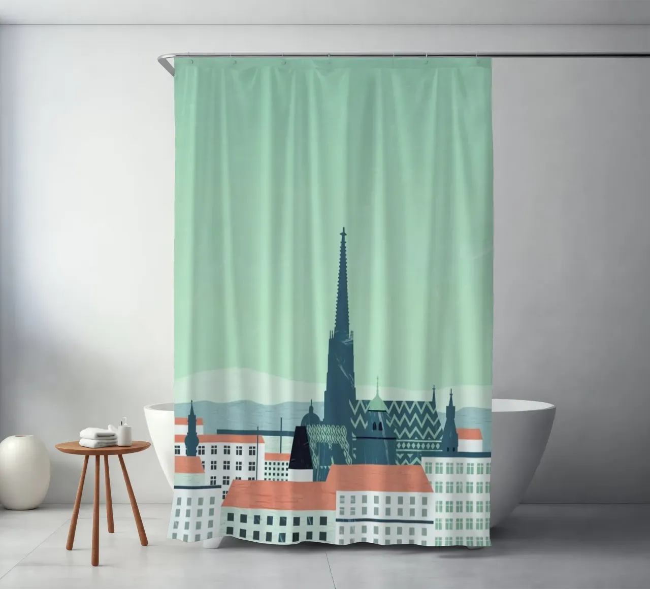Wien shower curtain by Katinka Reinke