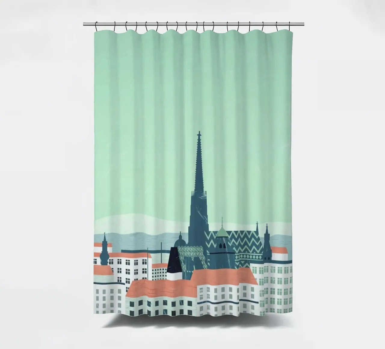 Wien shower curtain by Katinka Reinke