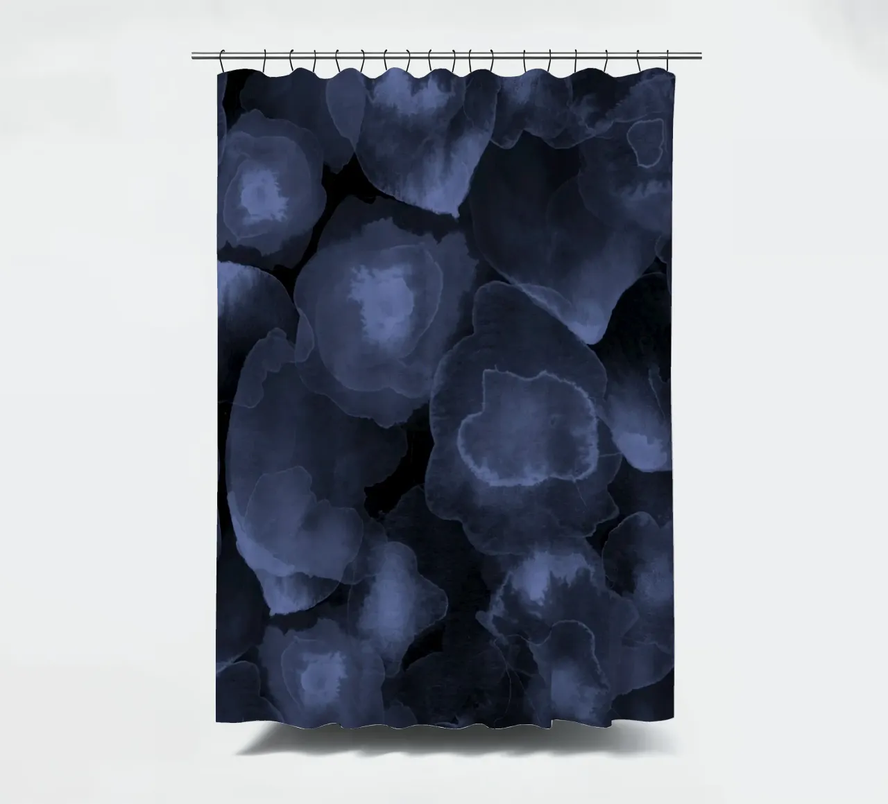 blue bubble shower curtain by Giulio Iurissevich