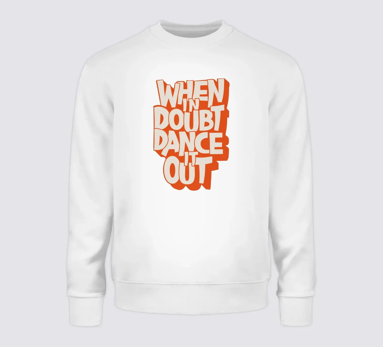 "When In Doubt Dance It Out" Typo Art Print - Pink & Orange felpa da showmemars