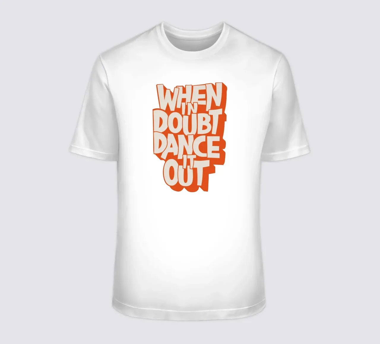 "When In Doubt Dance It Out" Typo Art Print - Pink & Orange t-shirt da showmemars