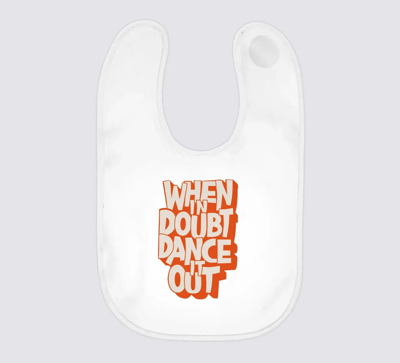 "When In Doubt Dance It Out" Typo Art Print - Pink & Orange bavaglino da showmemars