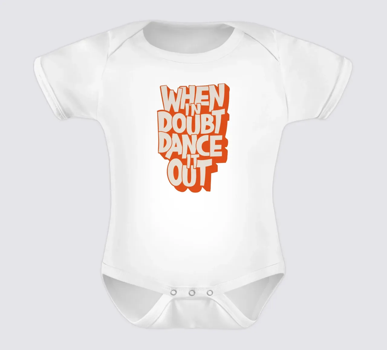 "When In Doubt Dance It Out" Typo Art Print - Pink & Orange body neonato maniche corte da showmemars