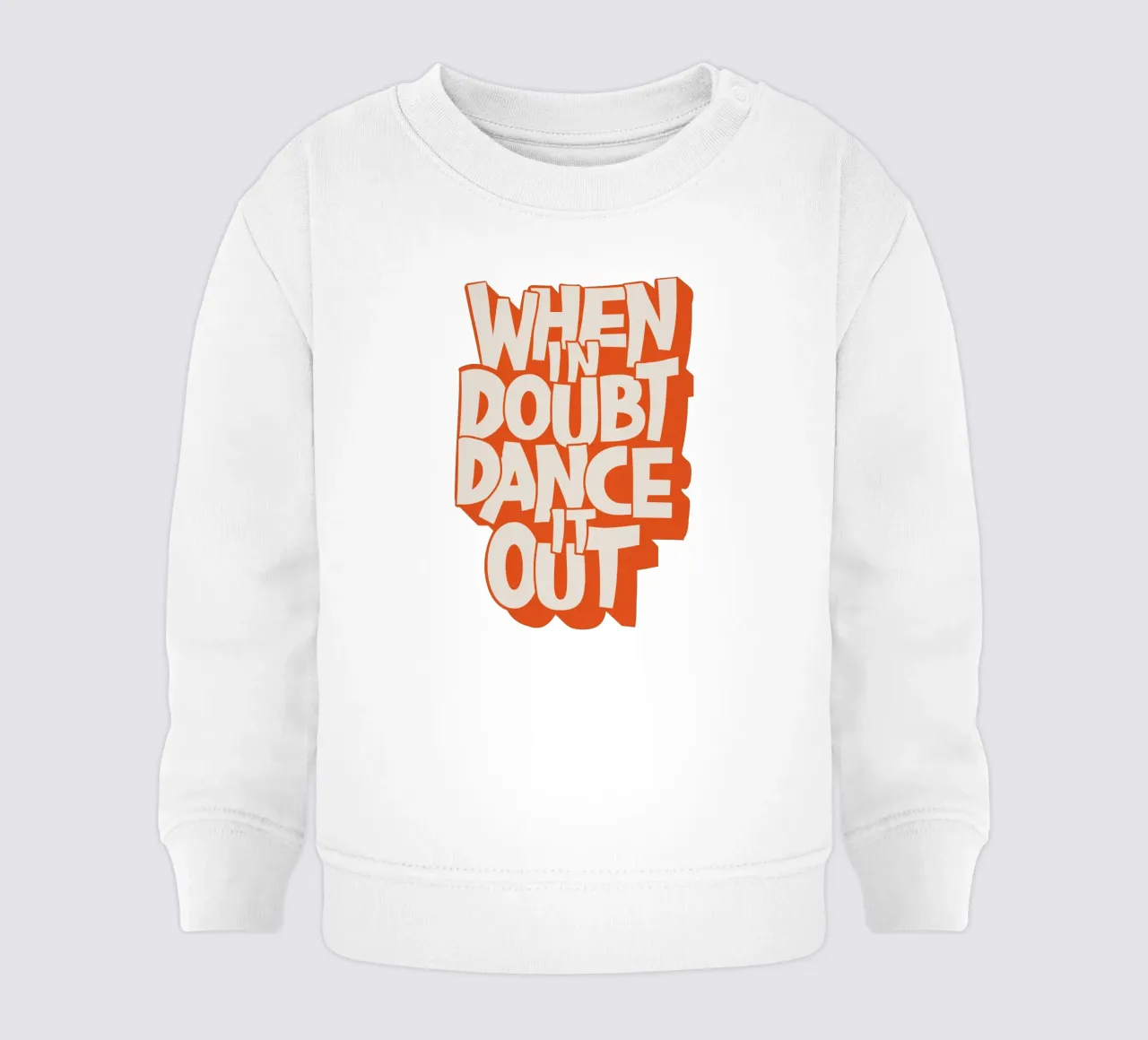 "When In Doubt Dance It Out" Typo Art Print - Pink & Orange felpa neonato da showmemars