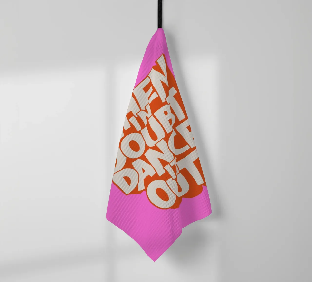 "When In Doubt Dance It Out" Typo Art Print - Pink & Orange canovaccio da cucina da showmemars