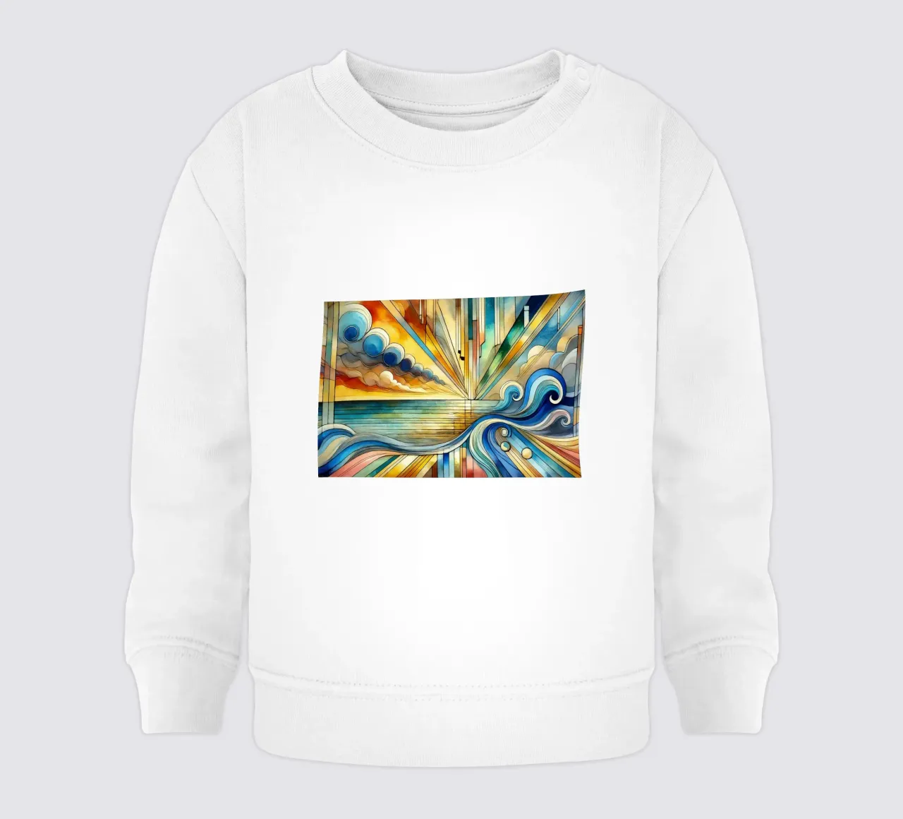 Art Deco Seascape baby sweatshirt by Chromatic Fusion Studio