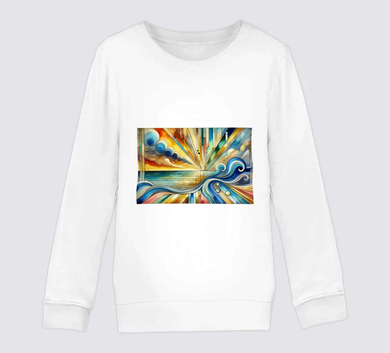 Paesaggio marino Art Déco felpa bambino da Chromatic Fusion Studio