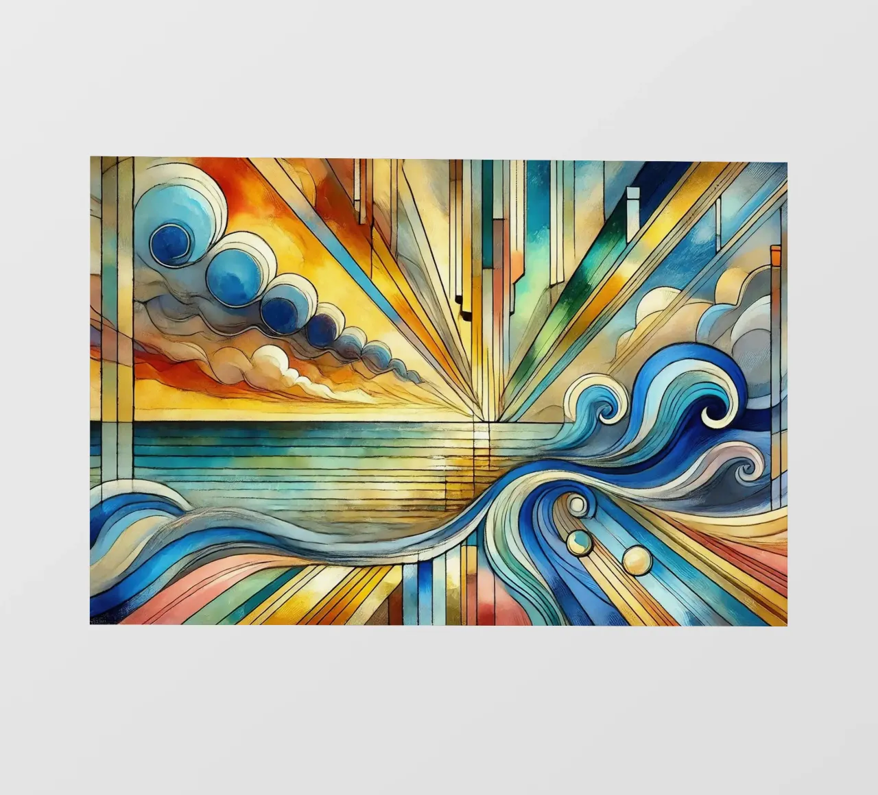 Art Deco Zeegezicht fotobehang van Chromatic Fusion Studio