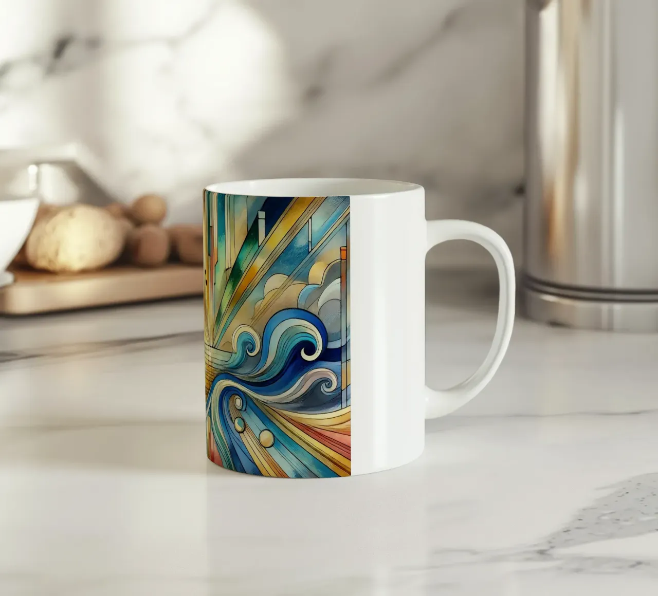 Paesaggio marino Art Déco tazza in ceramica da Chromatic Fusion Studio