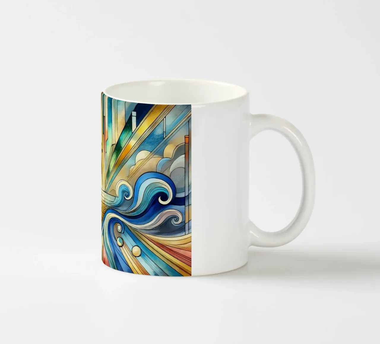 Paesaggio marino Art Déco tazza in ceramica da Chromatic Fusion Studio
