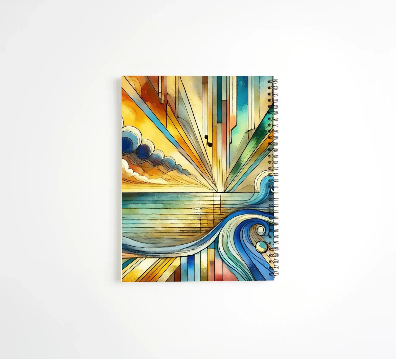 Art Deco Seascape spiral notebook by Chromatic Fusion Studio