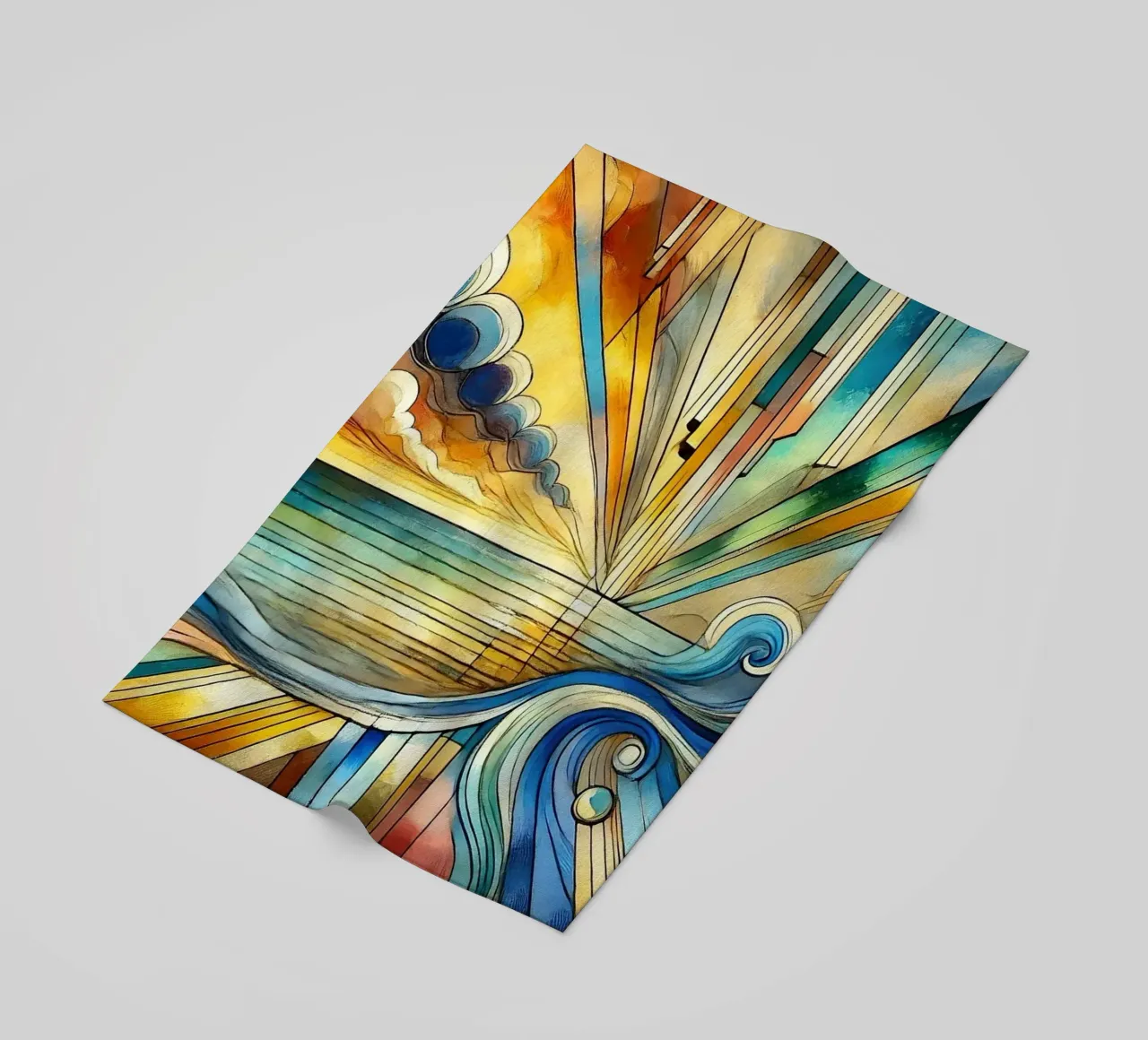 Paesaggio marino Art Déco telo mare da Chromatic Fusion Studio