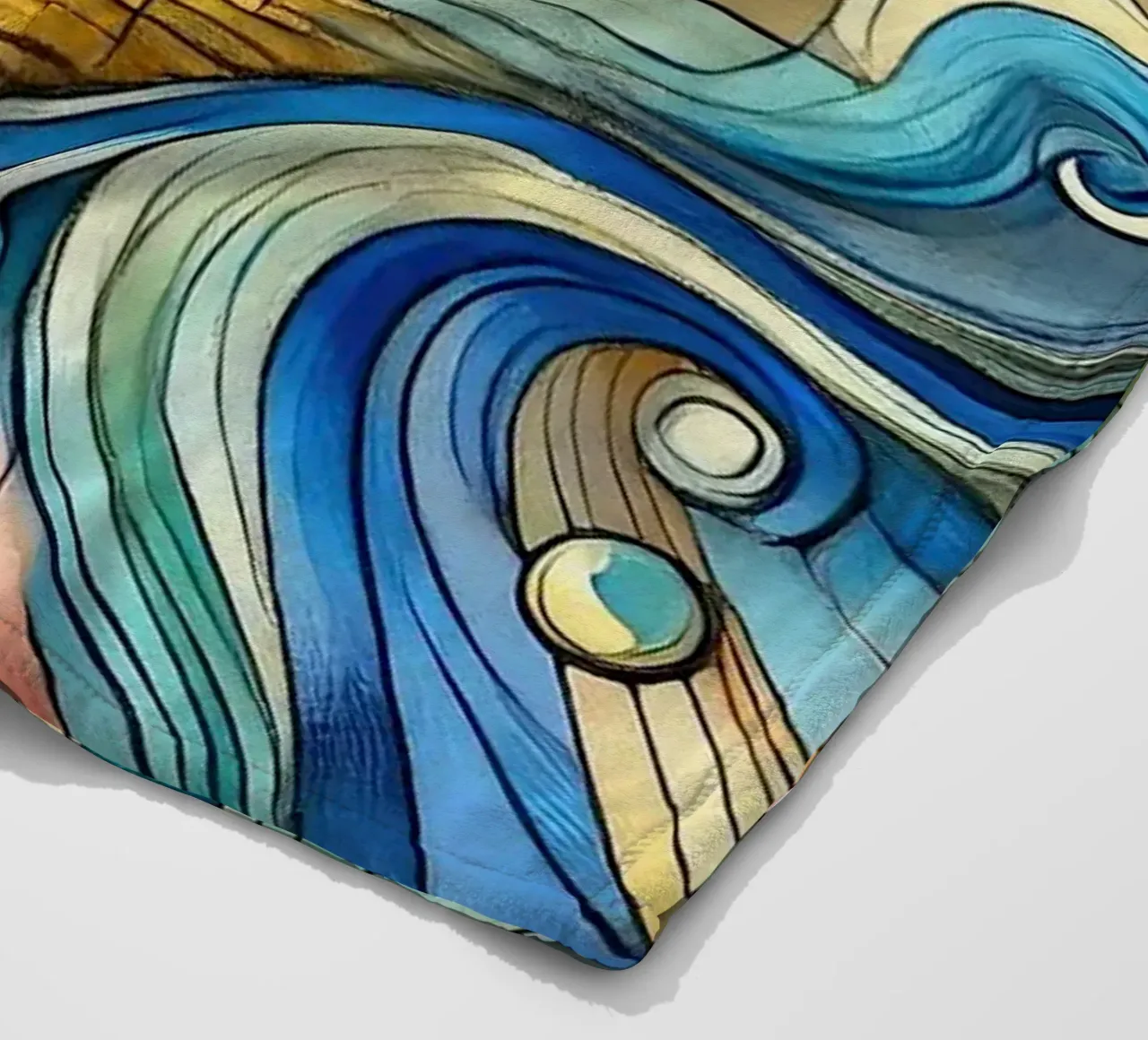 Paesaggio marino Art Déco coperta in pile da Chromatic Fusion Studio