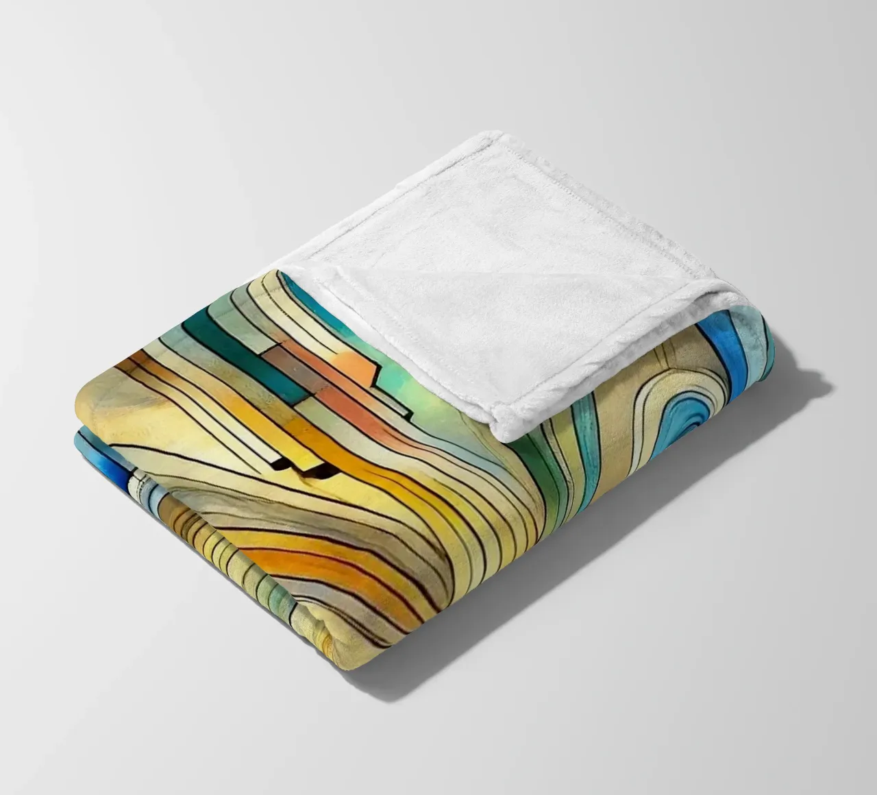 Paesaggio marino Art Déco coperta in pile da Chromatic Fusion Studio
