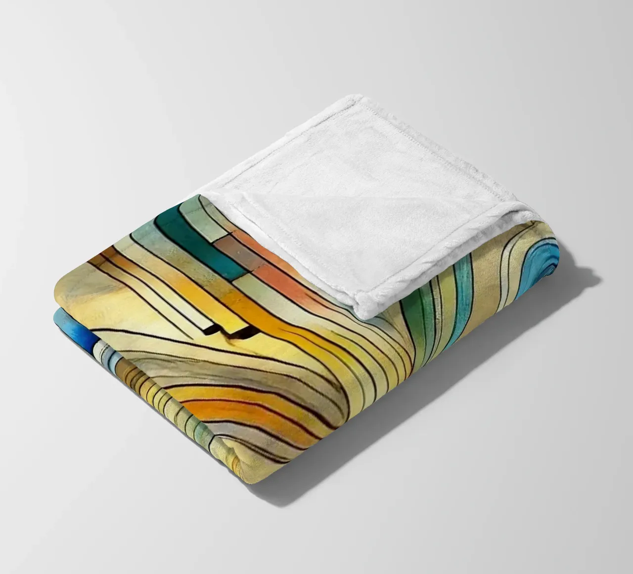 Paesaggio marino Art Déco coperta in pile da Chromatic Fusion Studio