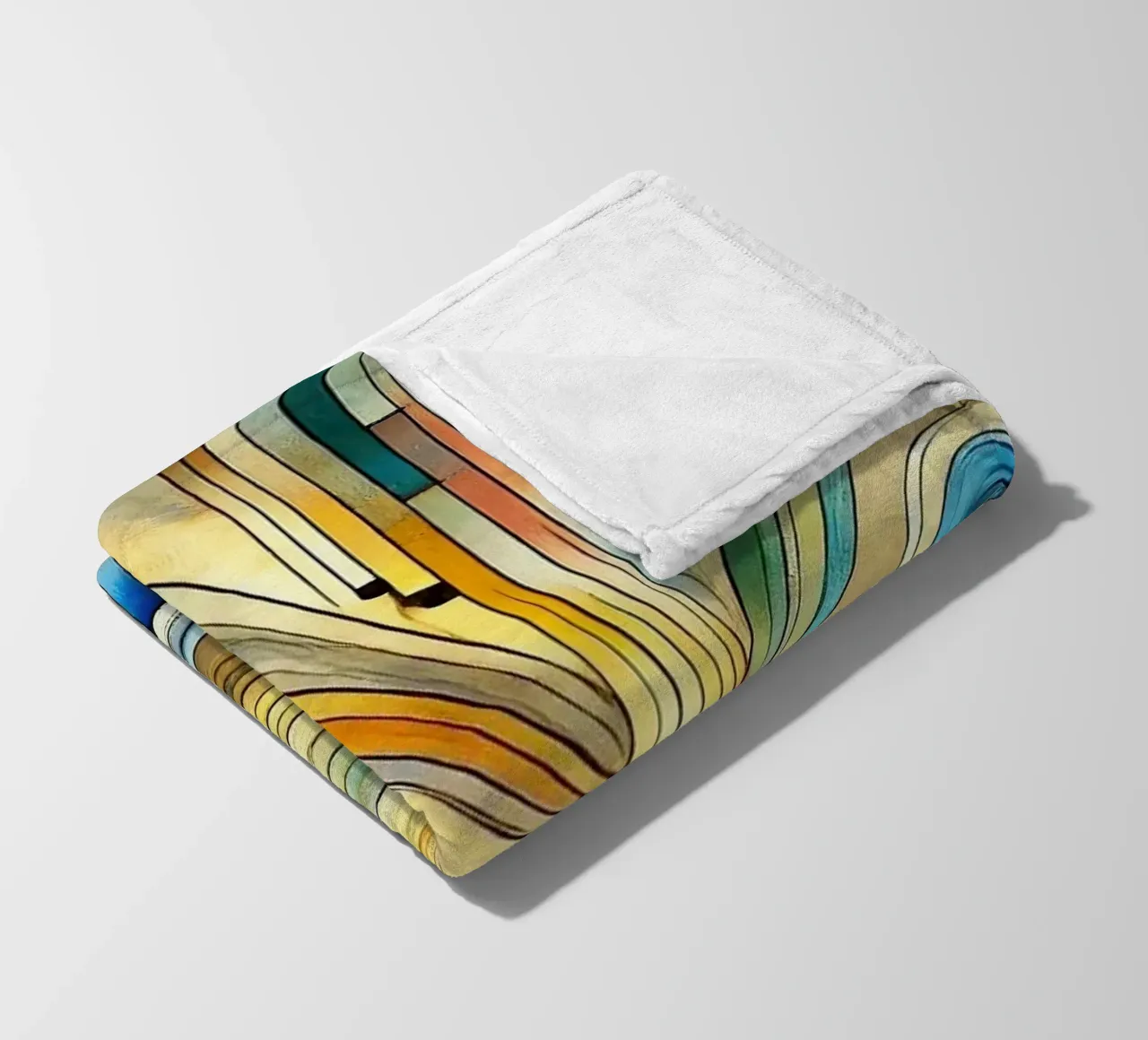 Paesaggio marino Art Déco coperta in pile da Chromatic Fusion Studio