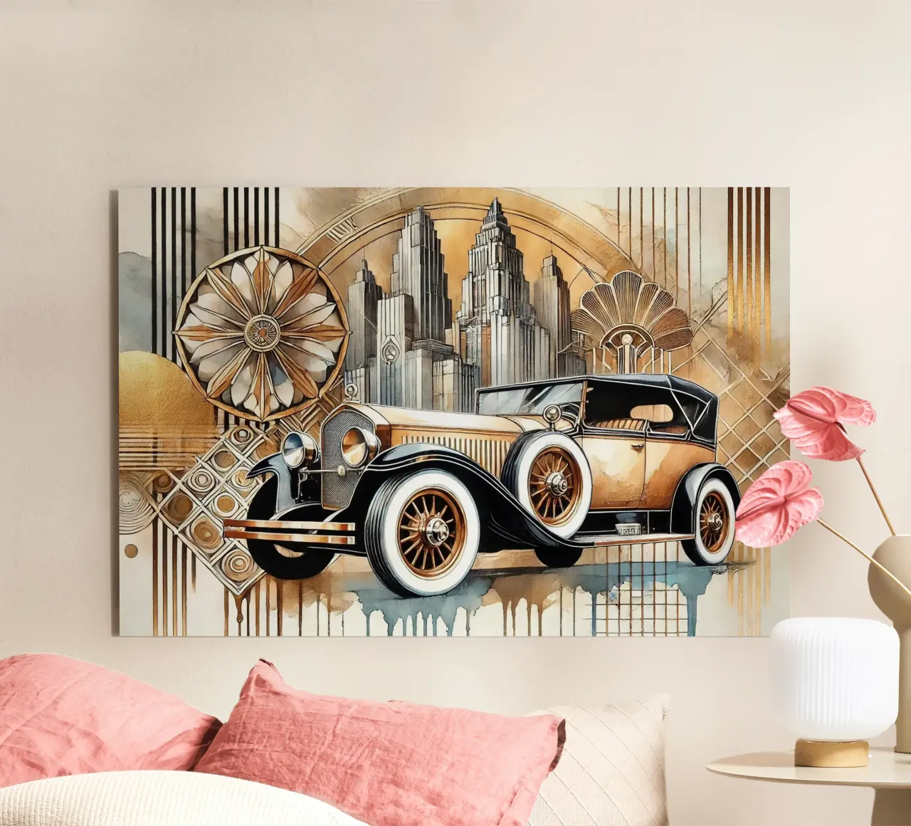 Auto d'epoca con tocco Art Deco alluminio dibond da Chromatic Fusion Studio