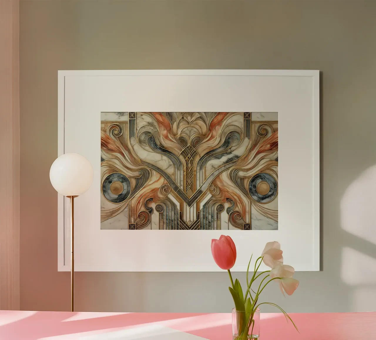 Klassieke marmeren elegantie in Art Deco poster van Chromatic Fusion Studio