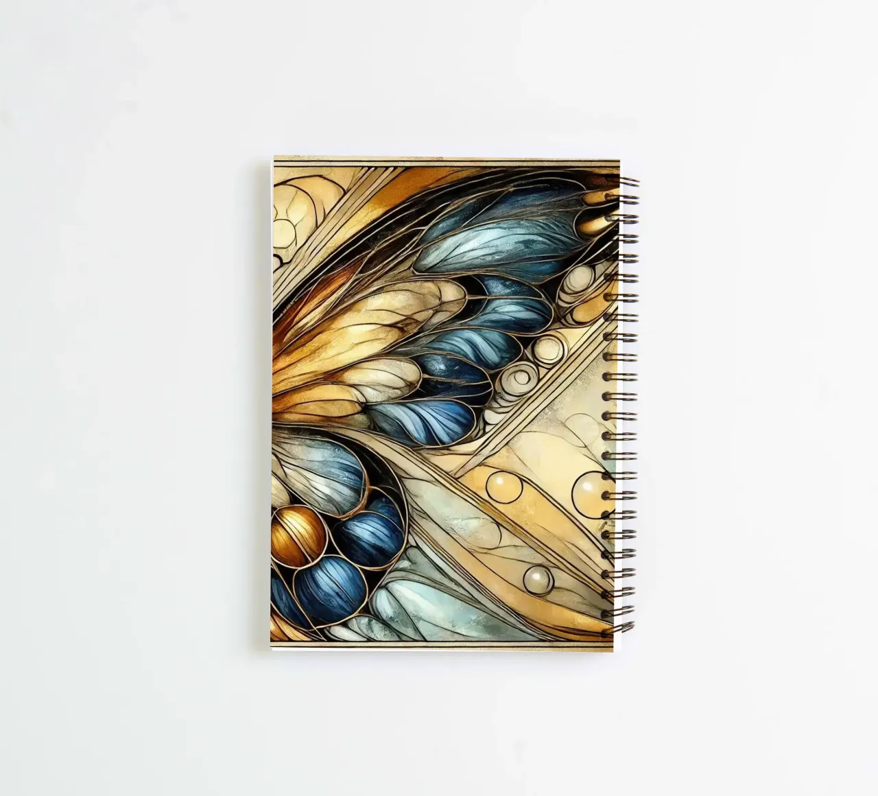 Elegancia de las alas en Art Déco cuaderno de espiral de Chromatic Fusion Studio
