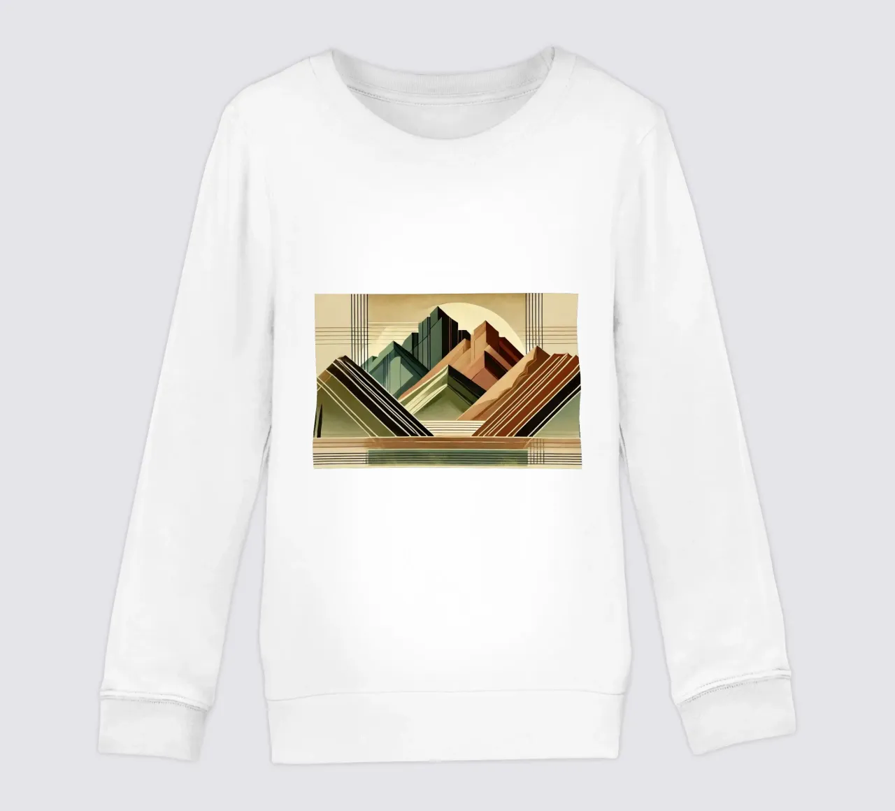 Elegant Art Deco Mountain Peaks kids sweatshirt by Chromatic Fusion Studio