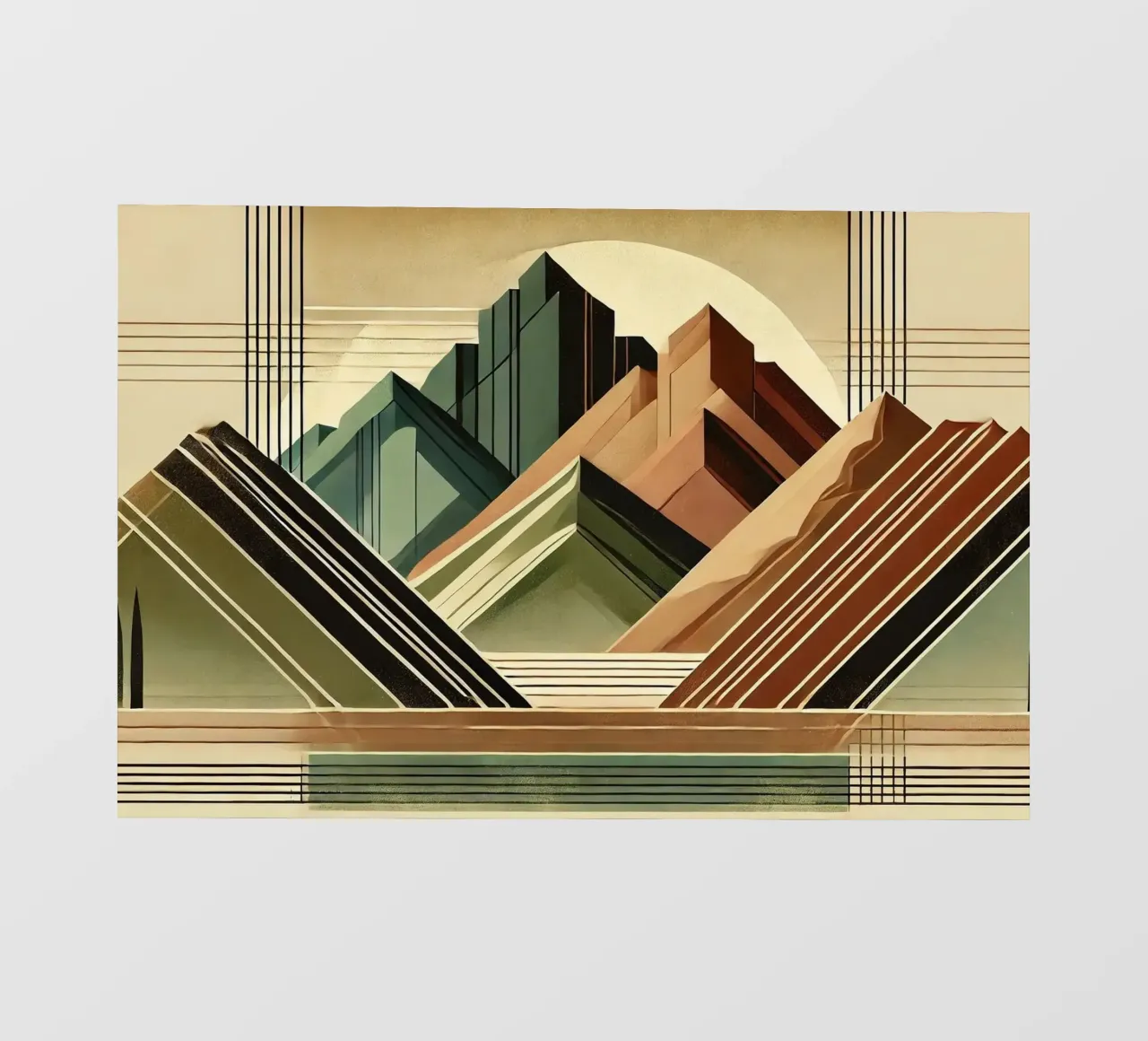 Elegant Art Deco Mountain Peaks photo wallpaper by Chromatic Fusion Studio