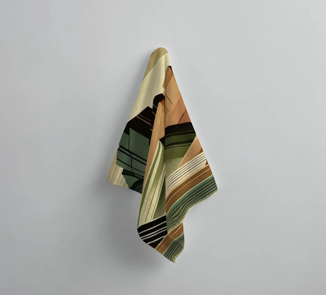 Elegant Art Deco Mountain Peaks towel by Chromatic Fusion Studio