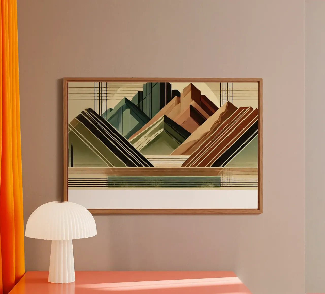 Elegant Art Deco Mountain Peaks alu-dibond by Chromatic Fusion Studio